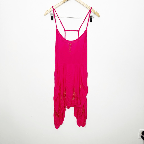 Free People Meadows of Medallion Tunic Dress Pink Embroidered Mini y2k M NWT - Picture 2 of 10